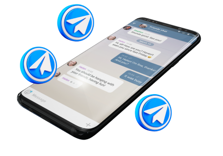 Mockup em 3D de smartphone com aplicativo do Telegram em exibição